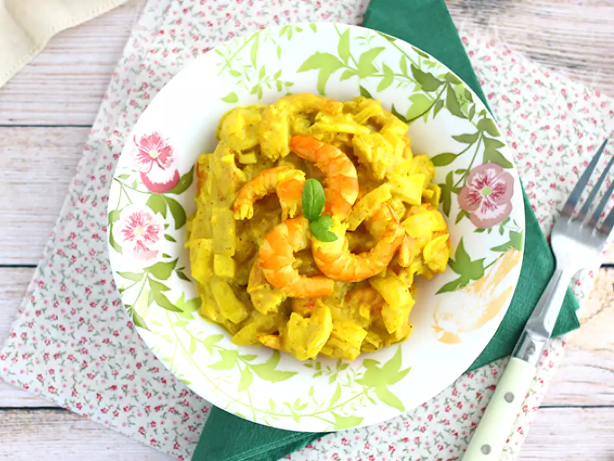 Ricetta Gamberi al curry e latte di cocco