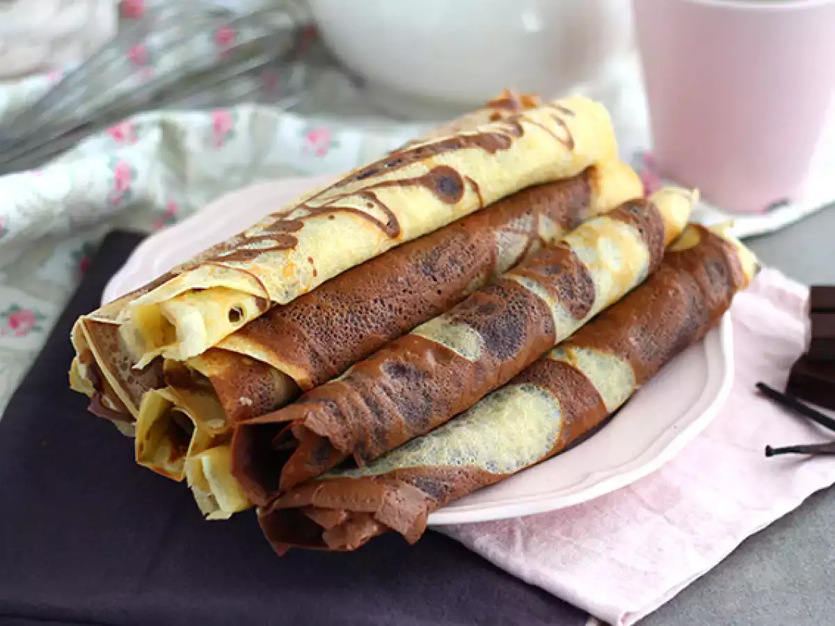 Ricetta Crêpes marmorizzate (vaniglia e cioccolato)