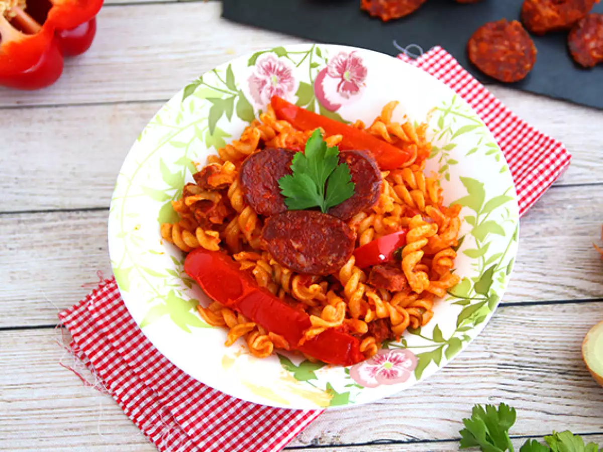 Ricetta Fusilli con sugo di chorizo