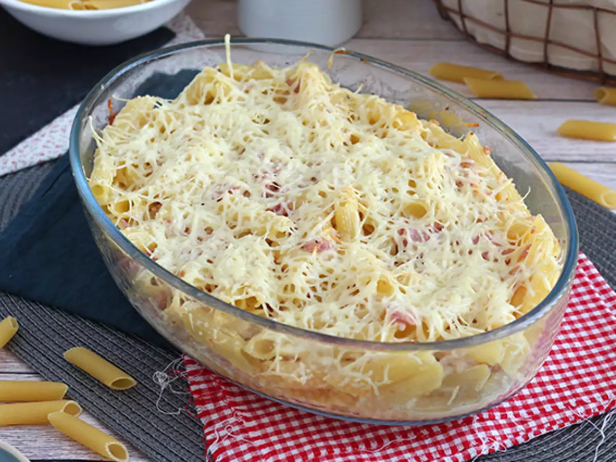 Ricetta Pasta gratinata con prosciutto e formaggio