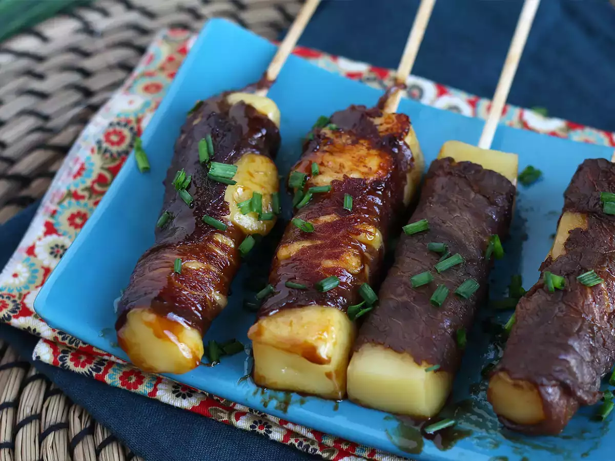 Ricetta Yakitori manzo e formaggio