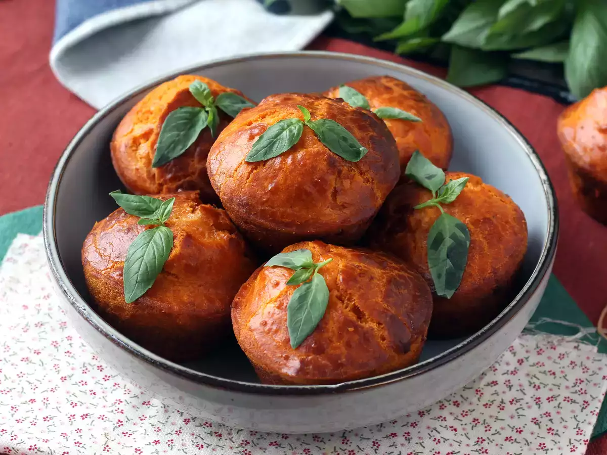 Ricetta Muffin salati al pomodoro con cuore di mozzarella