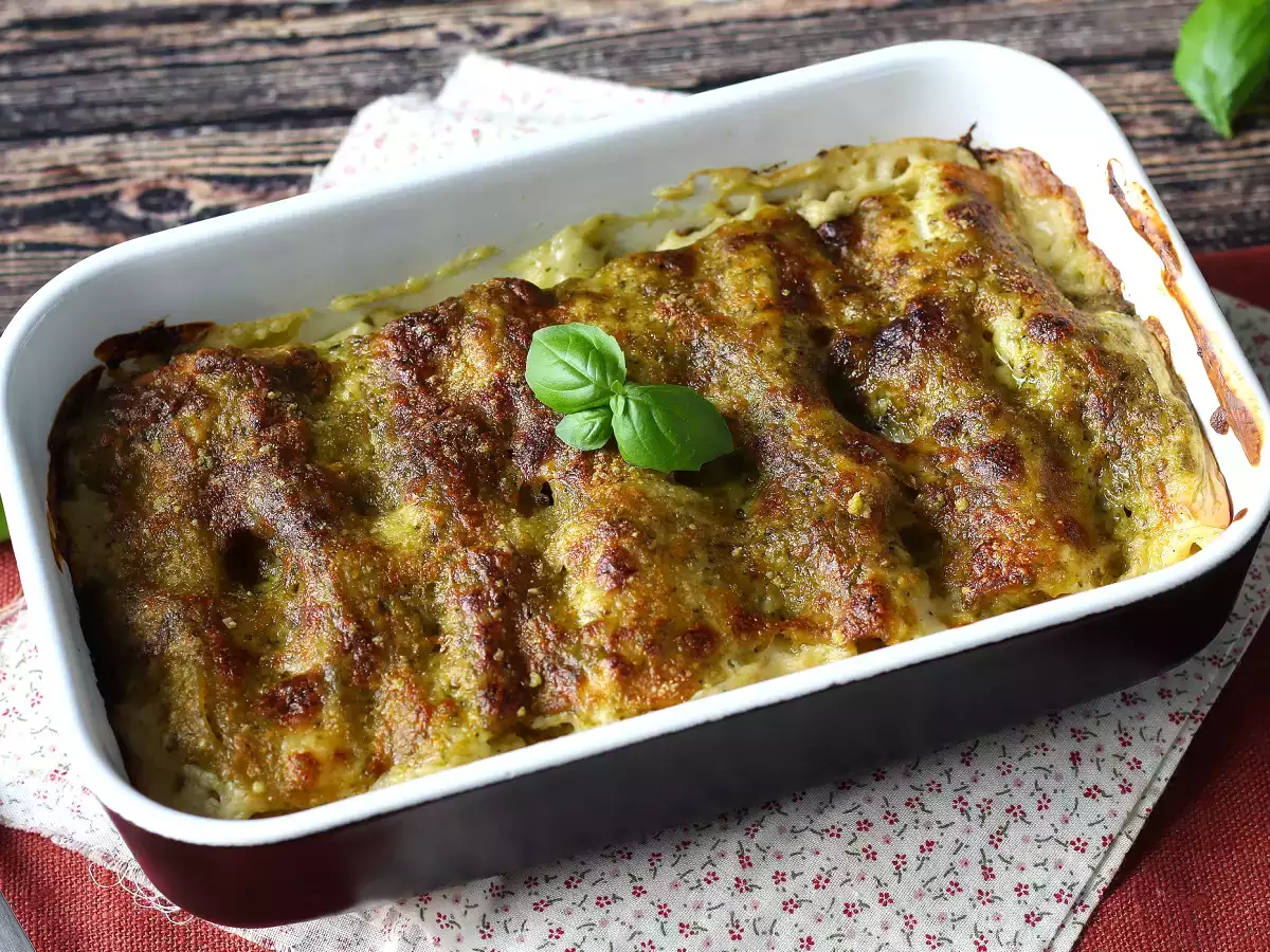 Ricetta Cannelloni al pesto cremosi e gratinati: la ricetta facile e gustosa
