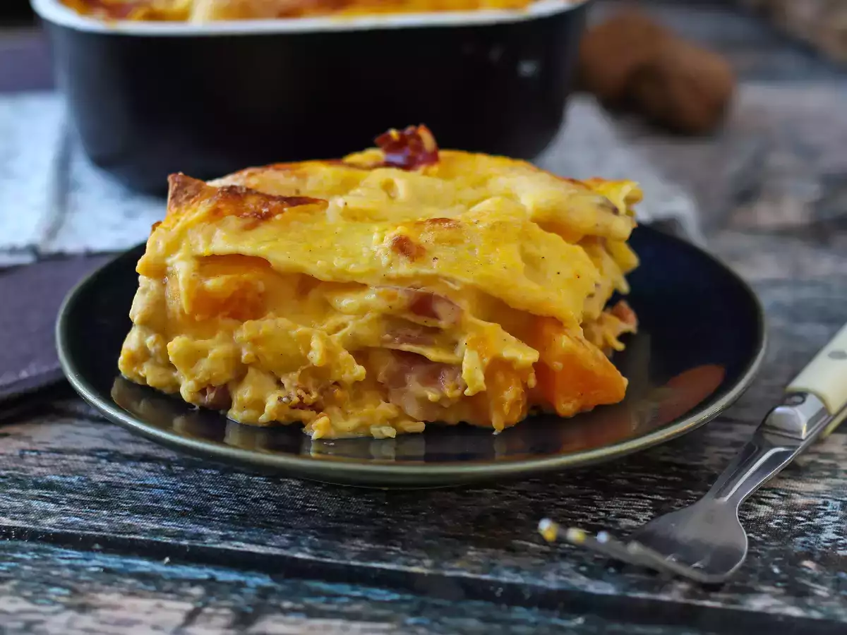 Ricetta Lasagne con zucca, speck e noci cremose e croccanti