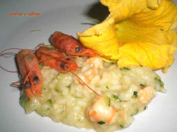 Ricetta Risotto con mazzancolle e julienne di zucchine