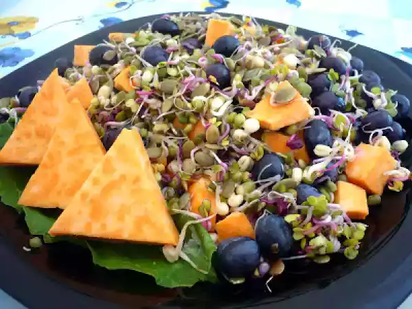 Ricetta Insalata detox di germogli e mirtilli giganti