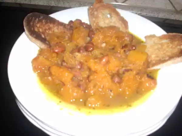 Ricetta Zucca con fagioli borlotti