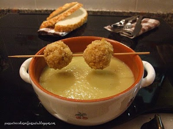 Ricetta Crema di porri con polpette di gorgonzola