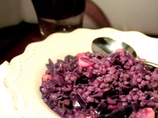 Ricetta Orzotto con cavolo cappuccio viola e mela
