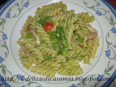 Ricetta Fusilli con asparagi, pancetta e pomodorini