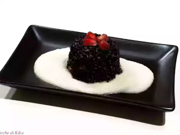 Ricetta Riso venere al melograno su vellutata di rapa viola