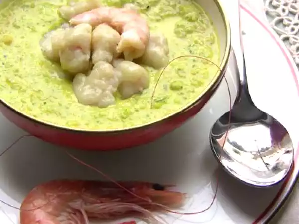 Ricetta Crema di zucchina con gnocchetti ai gamberi