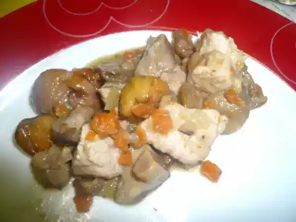 Ricetta Spezzatino di maiale con funghi e castagne