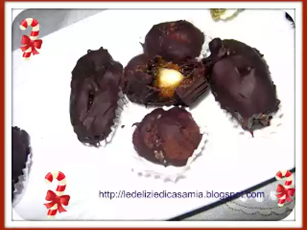 Ricetta Datteri ripieni e castagne glassate al cacao per augurarvi buon natale!!!