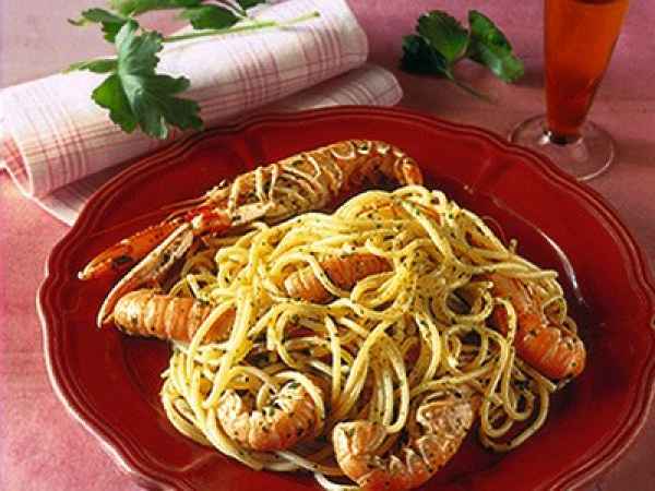 Ricetta Spaghetti con scampi al cognac