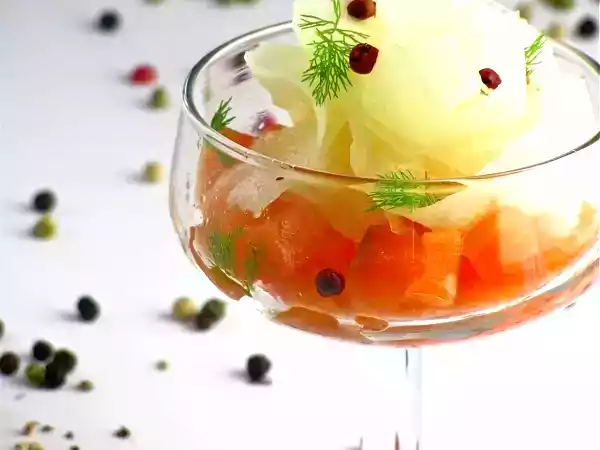Ricetta Salmone marinato con melone d'inverno