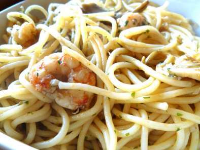 Ricetta Spaghetti con carciofi e gamberi