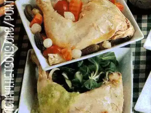 Ricetta Cosce di pollo con giardiniera e salsa alle hawaiana