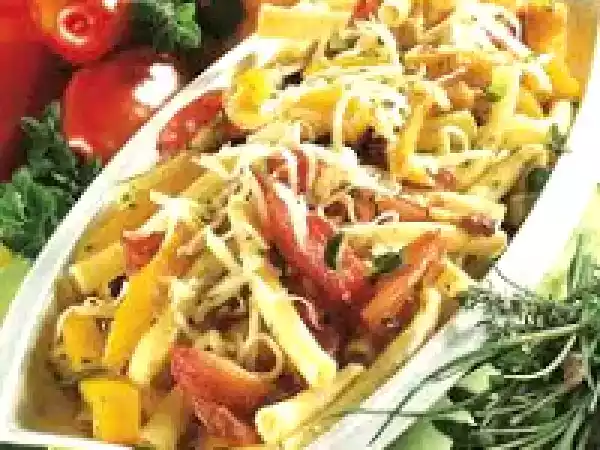 Ricetta Ziti con peperoni e pancetta