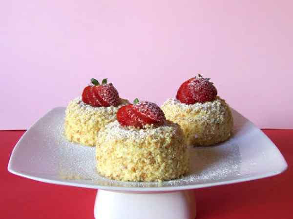 Ricetta Mimose mignon con chantilly al limone e fragole