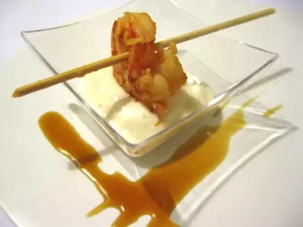 Ricetta Gamberoni allo zenzero e arancia con salsa yogurt