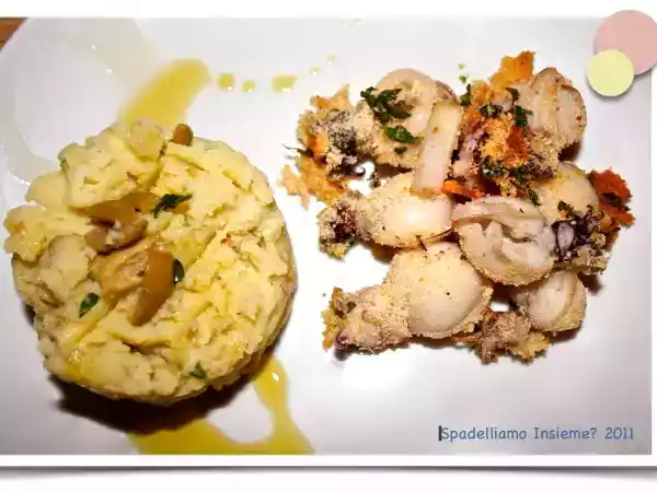 Ricetta Moscardini gratinati al forno e tortino di patate saporito