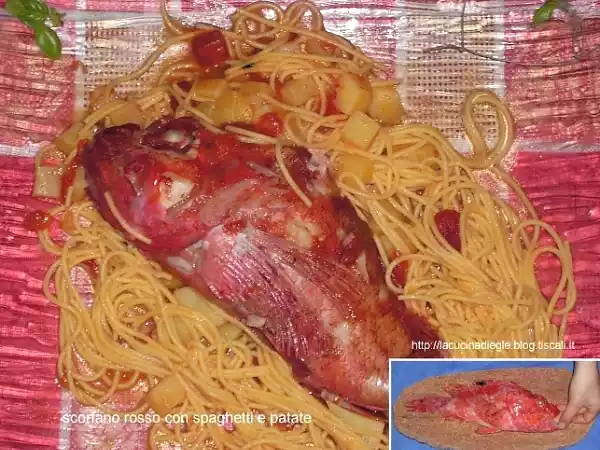 Ricetta Scorfano rosso con spaghetti e patate