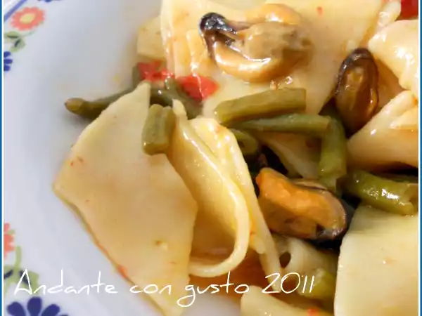 Ricetta Pantacce con fagiolini e cozze