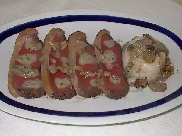 Ricetta Picanha al sale con sformatino di riso e funghi alla norma