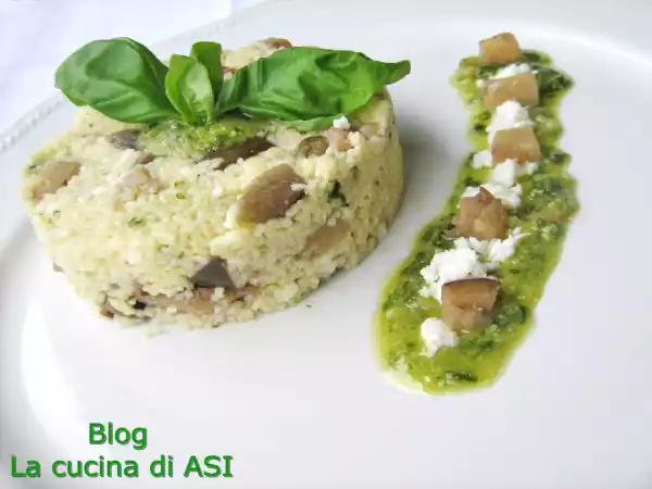 Ricetta Couscous con melanzane, pesto e fior di latte