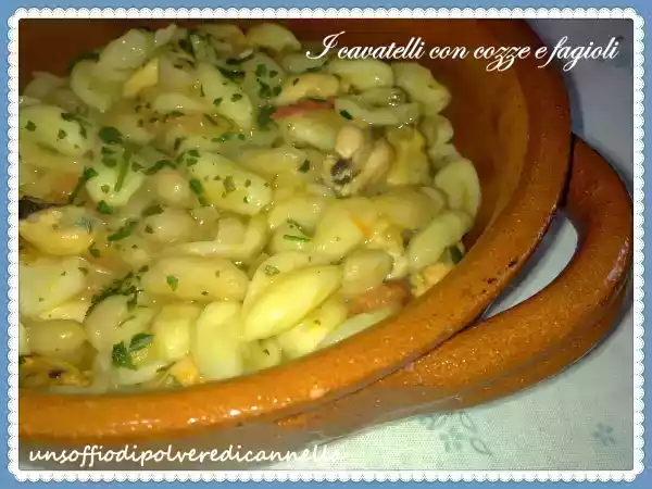 Ricetta I cavatelli con cozze e semi-vellutata di fagioli
