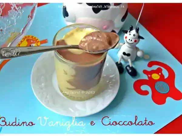 Ricetta Il budino a macchie vaniglia e cioccolato come i mini-mu della mu-mu ye...