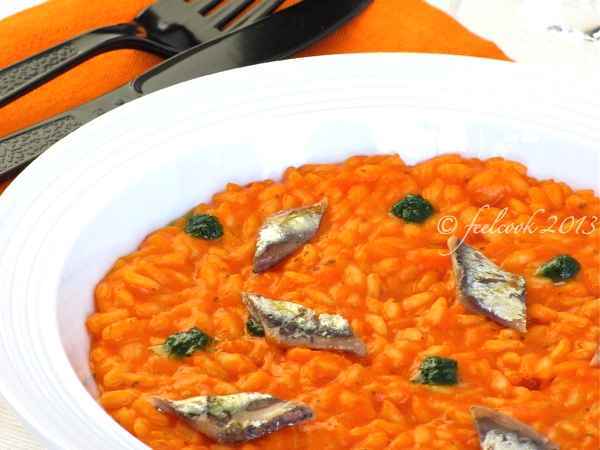 Ricetta Risotto peperoni e acciughe