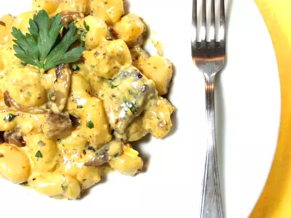 Ricetta Gnocchetti allo zafferano con funghi porcini