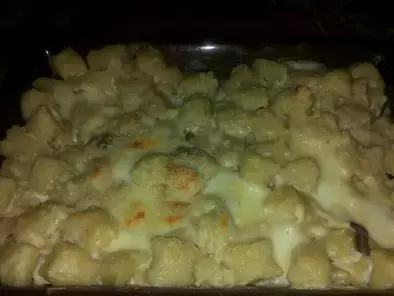 Ricetta Gnocchi al tegamino con crema di zucchine pancetta e caciocavallo