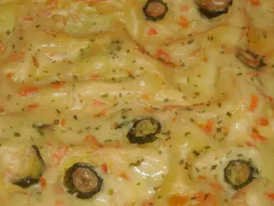 Ricetta Lasagne zucchine e salmone affumicato