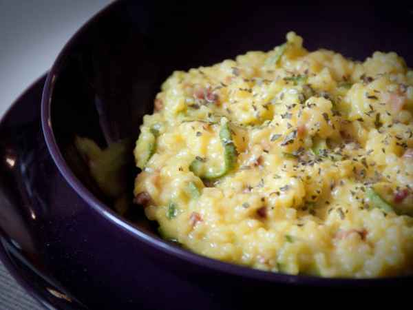 Risotto zucchine e speck