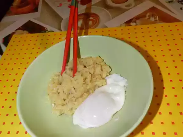 Ricetta Uovo in camicia con riso al curry