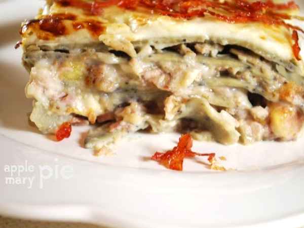 Ricetta Lasagne ai mirtilli con ragù bianco di quaglie ai fichi