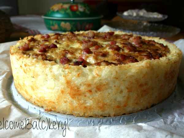 Ricetta Torta salata di porri, verza e pancetta in crosta di riso