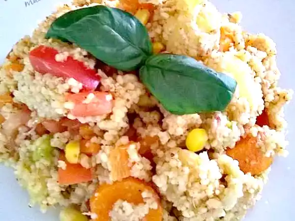 Ricetta Cous cous di tonno verdure mais e pomodorini