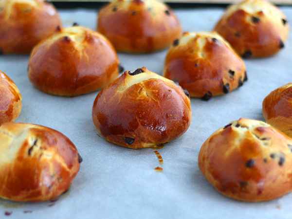 Brioches con gocce di cioccolato