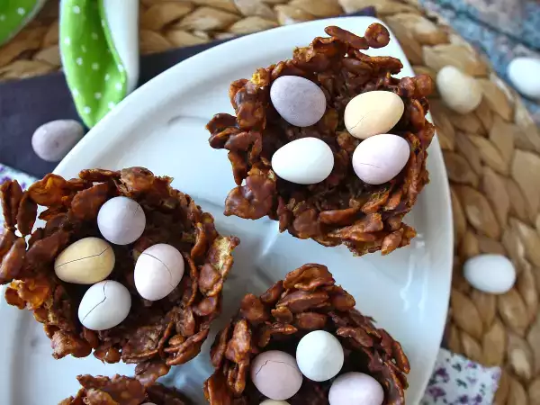 Ricetta Nidi di pasqua al cioccolato con cornflakes croccanti