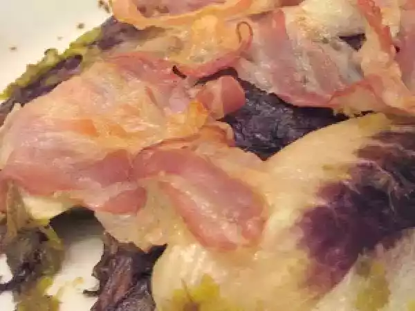 Ricetta Gratin di radicchio con porri e pancetta croccante