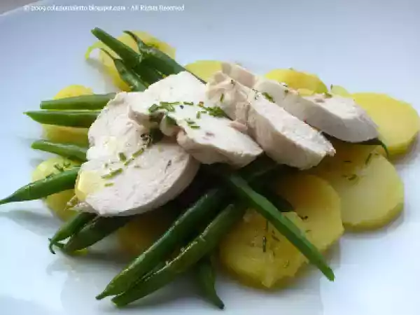 Ricetta Pollo in insalata con fagiolini e patate