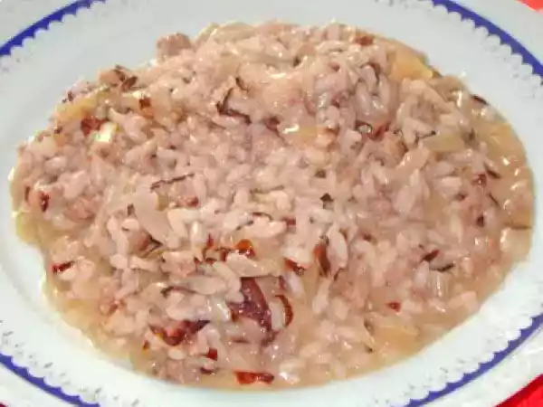 Ricetta Risotto salsiccia, radicchio e formaggio