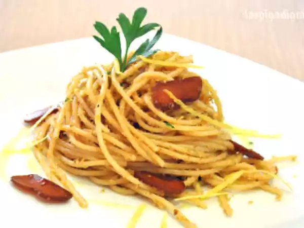 Ricetta Spaghetti integrali bottarga, limone e pangrattato
