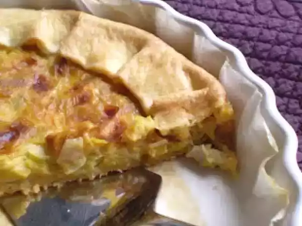 Ricetta Torta di porri con crema al gorgonzola