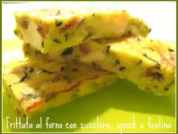 Ricetta Frittata al forno con zucchine, speck e fontina