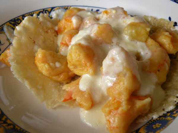 Ricetta Gnocchi di zucca in cialda con fonduta di montasio dop